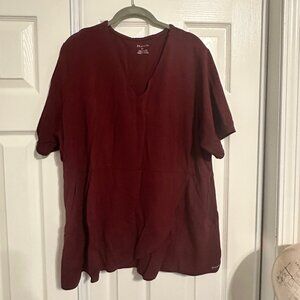 Januu Burgundy Scrub Top 2XL